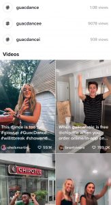 Chipotle GuacDance on tiktok.