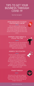 infographic tips to get your business through coronavirus / covid19 business tips