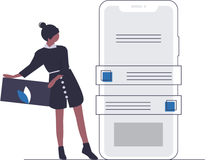 undraw_share_online_r87b2 Graphic image of person adding to the mobile feed