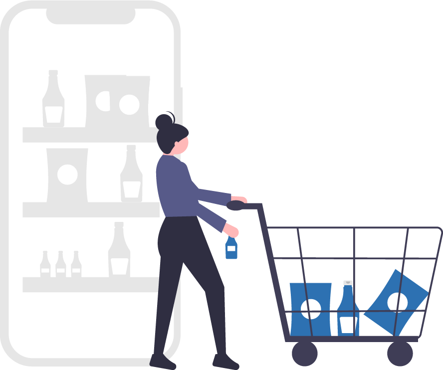 Graphic image of person shopping